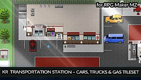 RPG Maker MZ - KR Transportation Station - Cars Trucks and Gas Tileset
