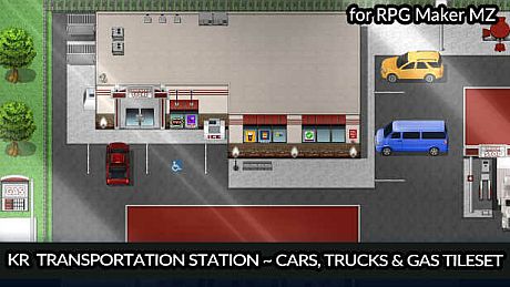 RPG Maker MZ - KR Transportation Station - Cars Trucks and Gas Tileset DLC