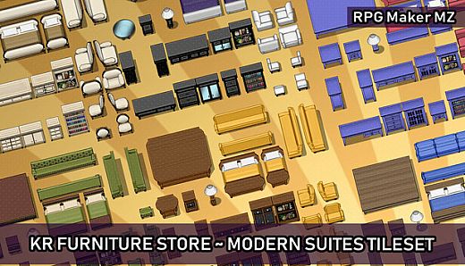 RPG Maker MZ - KR Furniture Store - Modern Suites Tileset