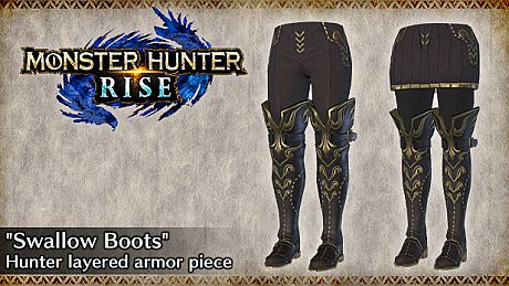 MONSTER HUNTER RISE - "Swallow Boots" Hunter layered armor piece DLC