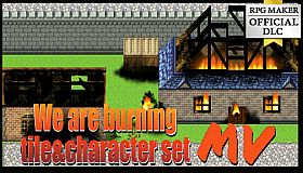 RPG Maker MV - We are burning tile and character set