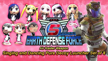 EARTH DEFENSE FORCE 5 - Air Raider Weapon: Singing and Dancing Pure Decoy Launcher Set of 8 DLC