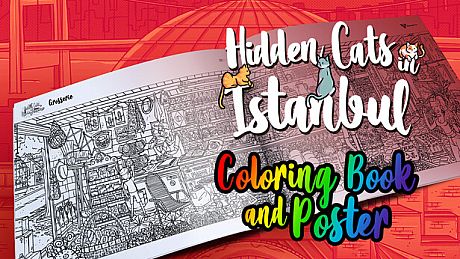 Hidden Cats in Istanbul - Printable PDF Coloring Book and Poster DLC
