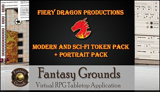 Fantasy Grounds - Fiery Dragon Modern & Sci-Fi Token and Portrait Pack