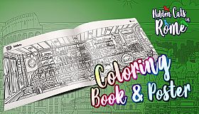 Hidden Cats in Rome - Printable PDF Coloring Book and Poster