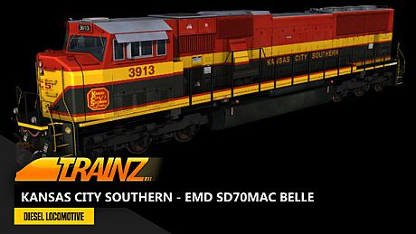 Trainz 2022 DLC - Kansas City Southern - EMD SD70MAC BELLE DLC