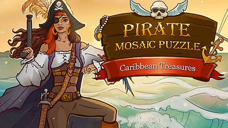 Pirate Mosaic Puzzle. Caribbean Treasures Game