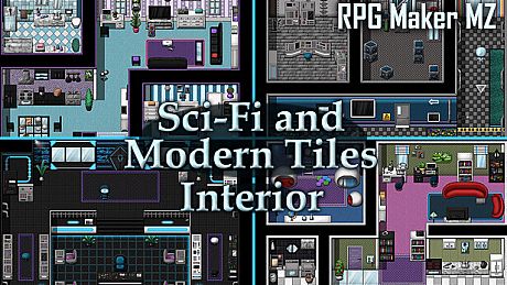 RPG Maker MZ - Sci-Fi and Modern Tileset - Interior DLC