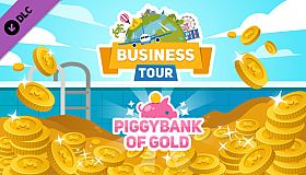 Business tour. Piggybank of gold