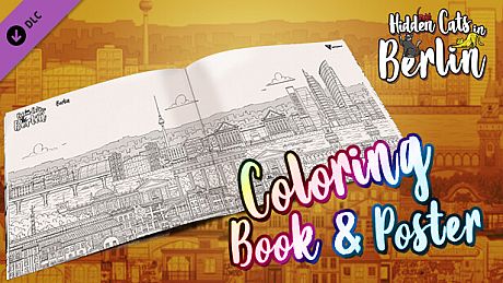 Hidden Cats in Berlin - Printable PDF Coloring Book and Poster DLC