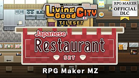 RPG Maker MZ - SERIALGAMES LivingGoodCity TILESET Japanese Restaurant SET DLC