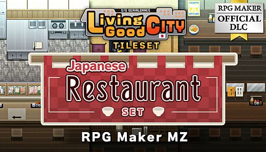 RPG Maker MZ - SERIALGAMES LivingGoodCity TILESET Japanese Restaurant SET