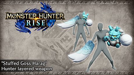 Monster Hunter Rise - "Stuffed Goss Harag" Hunter layered weapon (Dual Blades) DLC