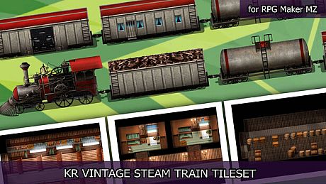 RPG Maker MZ - KR Vintage Steam Train Tileset DLC