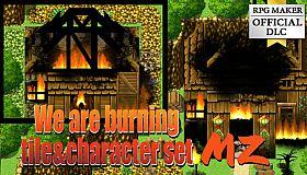 RPG Maker MZ - We are burning tile and character set