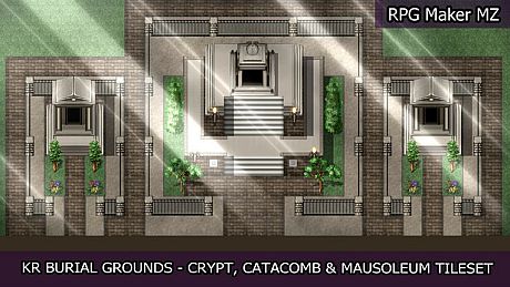 RPG Maker MZ - KR Burial Grounds - Crypt, Catacomb and Mausoleum Tileset DLC