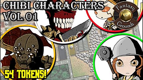 Fantasy Grounds - Chibi Characters Vol 1 (Token Pack) DLC