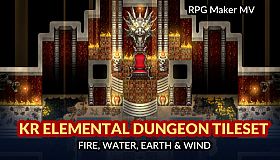 RPG Maker MV - KR Elemental Dungeon Tileset - Fire Water Earth Wind