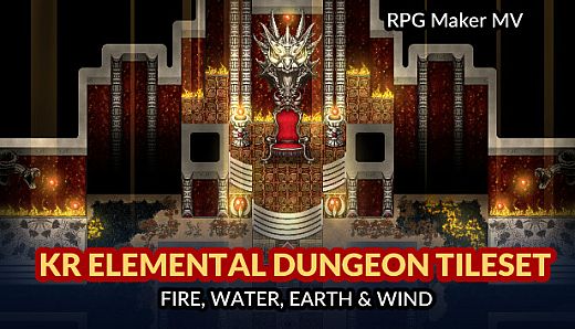 RPG Maker MV - KR Elemental Dungeon Tileset - Fire Water Earth Wind