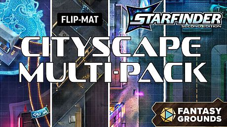 Fantasy Grounds - Starfinder 2 RPG - Flip-Mat: Cityscape Multi-Pack DLC