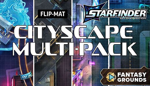 Fantasy Grounds - Starfinder 2 RPG - Flip-Mat: Cityscape Multi-Pack