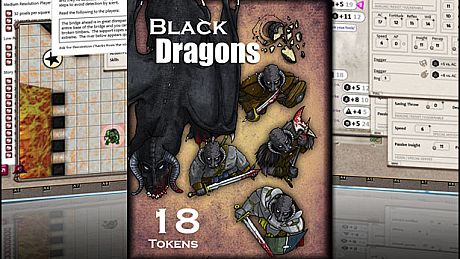 Fantasy Grounds - Black Dragons (Token Pack) DLC