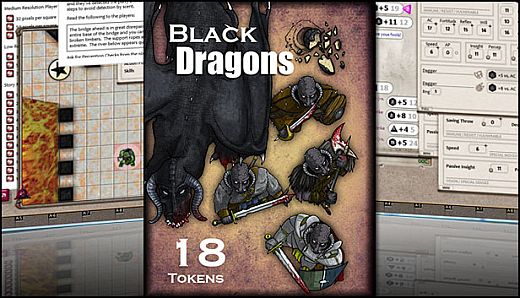 Fantasy Grounds - Black Dragons (Token Pack)