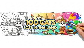 100 Cats Lost in Thailand Find & Color