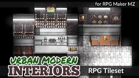 RPG Maker MZ - KR Urban Modern Tileset - Interiors DLC