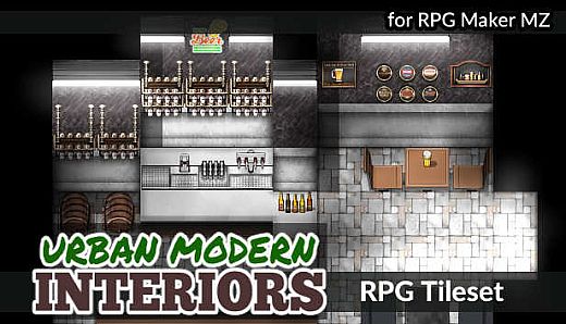 RPG Maker MZ - KR Urban Modern Tileset - Interiors