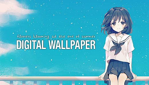 Flowers Blooming at the End of Summer Digital Wallpaper