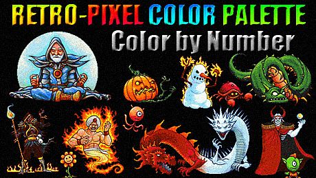 RETRO-PIXEL COLOR PALETTE: Color by Number Game