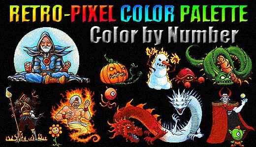 RETRO-PIXEL COLOR PALETTE: Color by Number