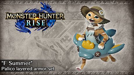 Monster Hunter Rise - "F Summer" Palico layered armor set DLC