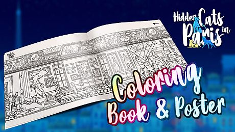 Hidden Cats in Paris - Printable PDF Coloring Book and Poster DLC