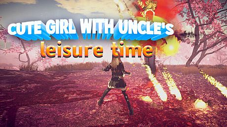 Cute girl with uncle's leisure time Game
