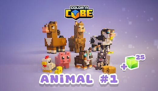 Color-A-Cube - Farm Animal Pack #1
