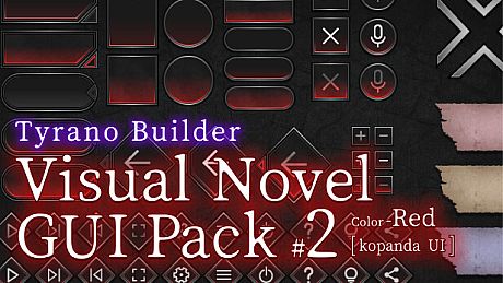 Tyrano Builder - Visual Novel GUI Pack #2 Color-Red [kopanda UI] DLC