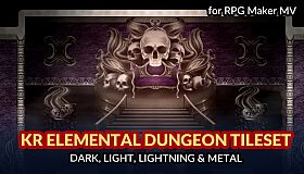 RPG Maker MV - KR Elemental Dungeon Tileset - Dark Light Lightning Metal