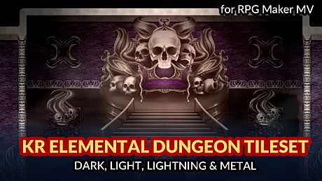 RPG Maker MV - KR Elemental Dungeon Tileset - Dark Light Lightning Metal DLC