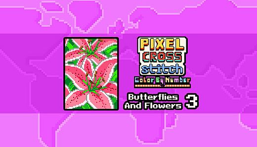 Pixel Cross Stitch - Flowers and Butterflies Pack 3