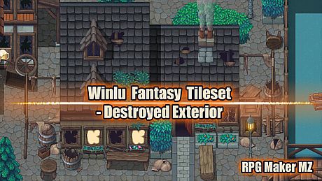 RPG Maker MZ - Winlu Fantasy Tileset - Destroyed Exterior DLC