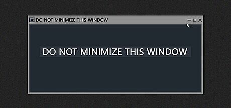 DO NOT MINIMIZE THIS WINDOW