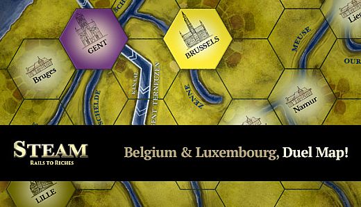 Steam: Rails to Riches - Belgium & Luxembourg Map