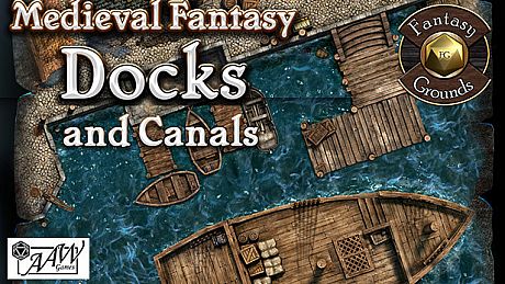 Fantasy Grounds - Black Scrolls Docks and Canals (Map Tile Pack) DLC