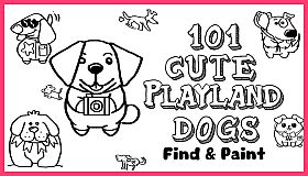 101 Cute Playland Dogs: Find & Paint