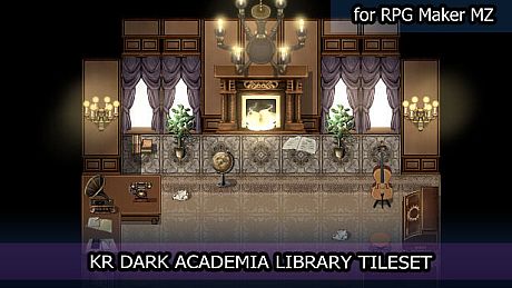 RPG Maker MZ - KR Dark Academia Library Tileset DLC