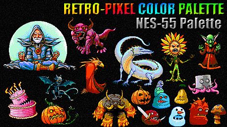 RETRO-PIXEL COLOR PALETTE - NES-55 Palette DLC