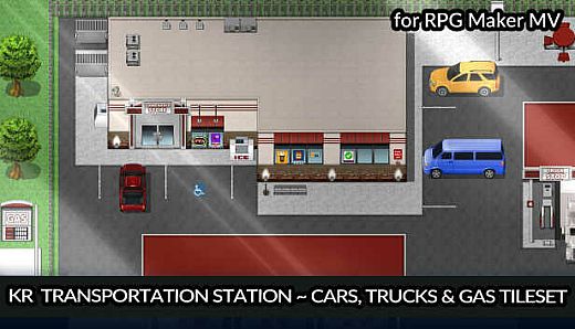 RPG Maker MV - KR Transportation Station - Cars Trucks and Gas Tileset