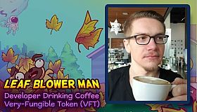 Leaf Blower Man - Developer Drinking Coffee Very-Fungible Token (VFT)